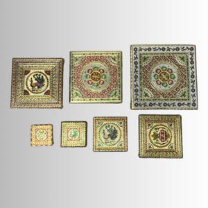 Beautiful Pooja Chowki for Mandir,Traditional Bajot for Temple & Home Pooja,Decorative Pooja Stand for  Idols, Meenakari Pooja Bajot