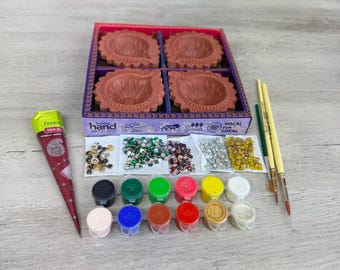 Kit di pittura Diwali Diya per bambini, divertenti attività artistiche e artigianali