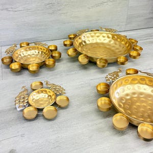 Peacock Urli Diya Bowl | Diwali Rangoli Decor | Traditional Pooja Mandir Urli | Indian Wedding Gift | Festive Centerpiece |  Housewarming