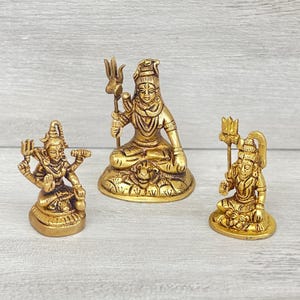 Shiva Idol, Brass Murti, Mini Statue, Hindu Decor, Mahadev Idol, Trishul Shiva, Temple Decor, Pooja Gift, Indian Art, Shiva Figurin