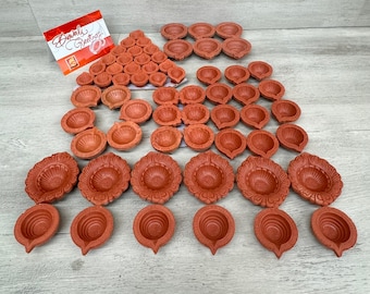 Handcrafted Clay Diyas, Eco-Friendly Earthen Lamps