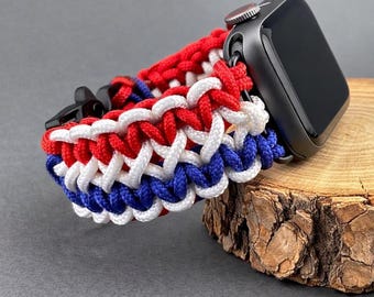 Custom  Red White and Blue  Apple Watch Band - Gift for coach