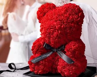 Romantic Preserved Flower Bear – A timeless, elegant gift for Valentine’s, birthdays, anniversaries, or any occasion to show eternal love