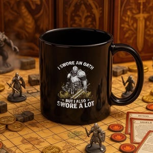 DND Tasse - Ich schwor einen Eid | Paladin Becher, D&D Accessoires, Dungeons and Dragons Art, Herr der Ringe Becher, World of Warcraft Geschenk, lustige Becher