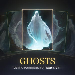 Arte de personagem DND - Tokens de retrato fantasmagórico para RPGs de mesa e virtuais