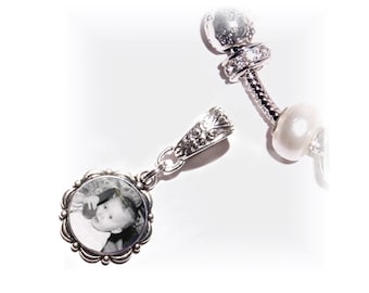 4 (Buy 3 Get the 4th Free) Photo Charms Tibetan Silver Metal 4.5mm Hole Buy 3 Get the 4th Free - Free Shipping