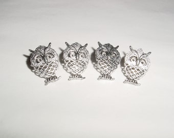 Wise Owl Teacher Pins Silver - 4 Count - FREE SHIPPING