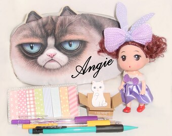 Personalized Kitty Bag with Doll and School Accessories - FREE SHIPPING