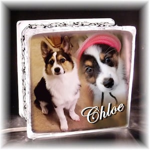Personalized Memorial Glass Light Block with Photo of Your Choice - FREE SHIPPING