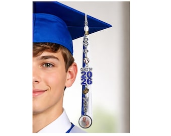 Graduation Tassel Charm | Memorial Photo Charm | Custom Grad Cap Decoration | Personalized Senior Keepsake | Class of 2026 - FREE SHIPPING