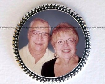 RESERVED FOR INDYDOXIELOVER - Wedding Vest Lapel Pin Silver Memory Memorial Photo Pin - Free Shipping
