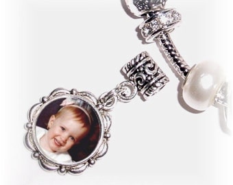 Bracelet Charm Photo Picture Tibetan Silver Metal 4.5mm Hole Buy 3 Get the 4th Free - FREE SHIPPING