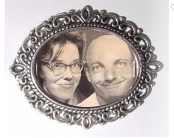 Memorial Photo Brooch Antiqued Silver - FREE SHIPPING