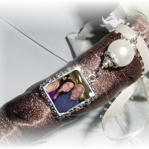 DIY - Bouquet Charm - Silver Photo Charm Pearl- FREE SHIPPING