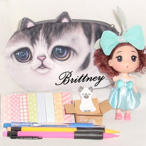 Personalized Kitty Bag with Doll and School Accessories - FREE SHIPPING