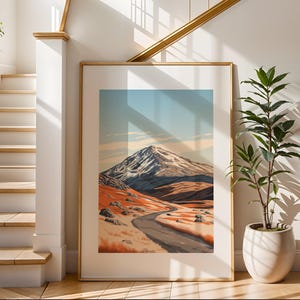Arte mural de la montaña Snowdonia / Decoración natural / Impresión de paisaje escénico / Arte mural para el hogar y la cabaña / Regalo para amantes de la naturaleza