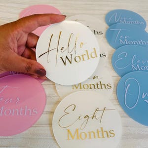 Disque personnalisé pour bébé, carte mensuelle en acrylique, cadeau pour bébé, disque avec nom, marqueur personnalisé pour 12 mois, souvenir photo