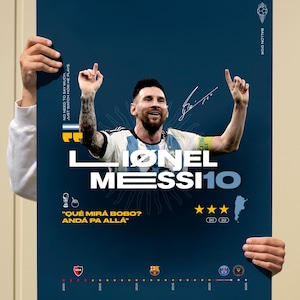 Lionel Messi Football Printable Poster | Digital Download | Sports Wall Art | Soccer Decor | 4 Sizes JPG | Gift for Football Fans.
