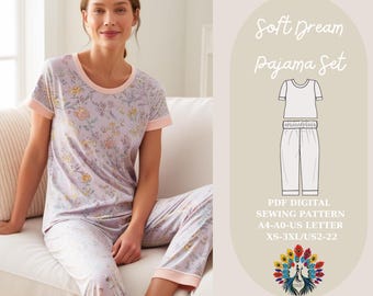 Soft Dream Pajama Set Sewing Pattern | XS-3XL (Digital Download)