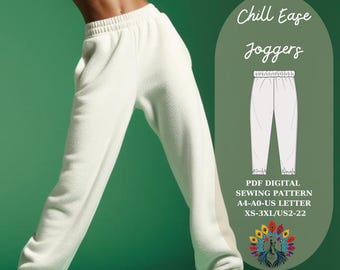 Wykrój na spodnie dresowe Chill Ease | XS-3XL (pobierz plik PDF)