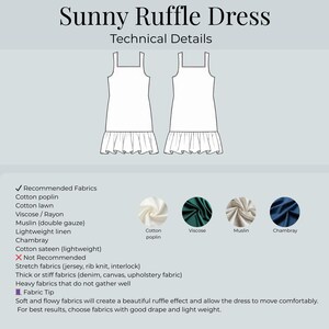 Sunny Ruffle Dress PDF Sewing Pattern | Girl's Ruffle Hem Dress | Sizes 1-12Y | A4 A0 US Letter | Easy Summer Dress | Girl's Pattern image 2