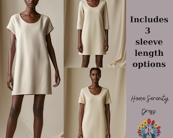 Home Dress Sewing Pattern | Beginner Friendly PDF Pattern | A-Line Shift Dress | XS-3XL | A4-A0-US Letter | Comfy Loungewear |Womens Pattern