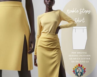 Patrón de costura para minifalda con abertura lateral – Diseño elegante y moderno (patrón en PDF)
