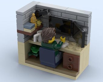 Custom LEGO Finance Analyst Diorama - Computer Scientist - Software Engineer - Data Analyst - Day Trader - Graduation Gift - LEGO MOC Kit
