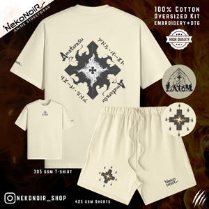 Fire Company Hero FF Oversized Anime T-Shirt Short Kit Anime Streetwear Embroidery DTG