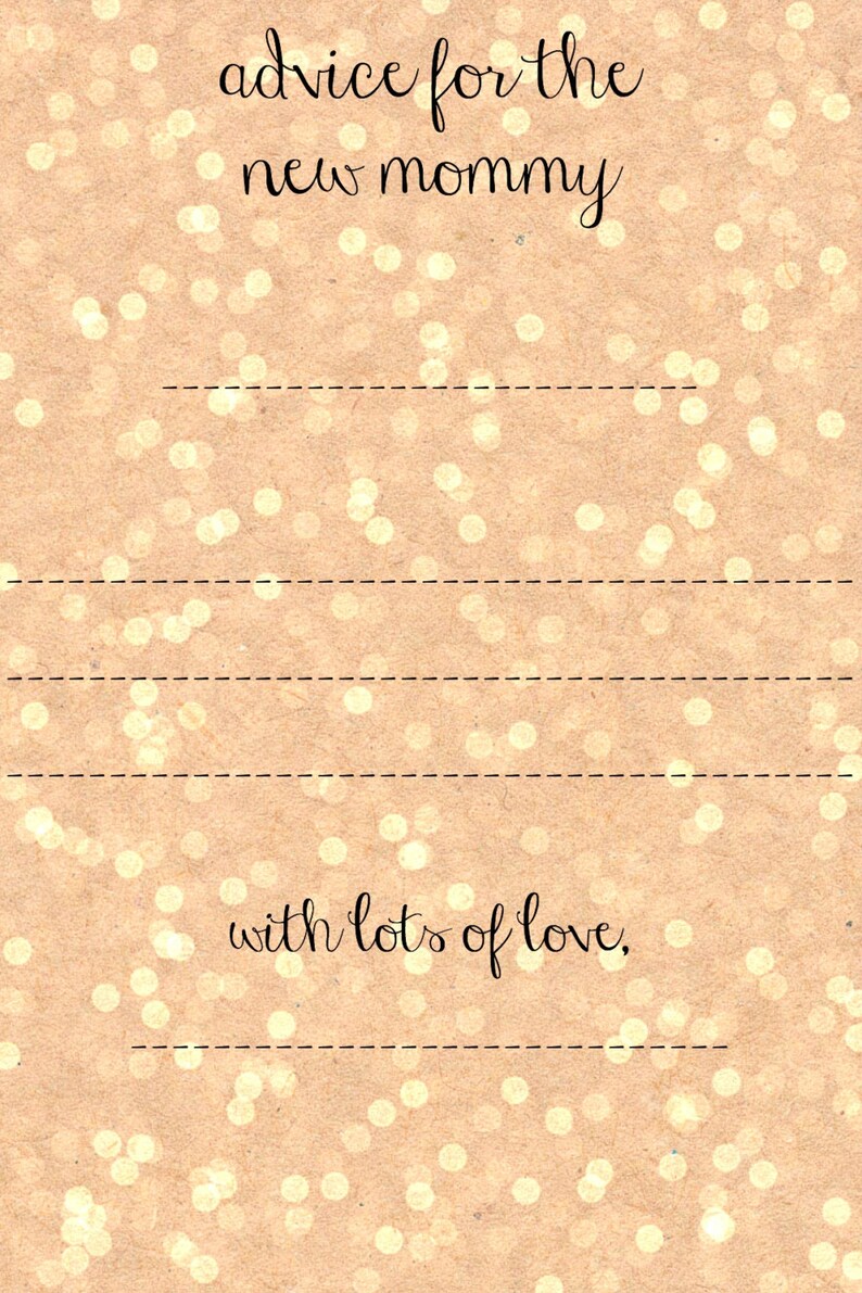 Advice for the New Mommy Printable Card - Etsy