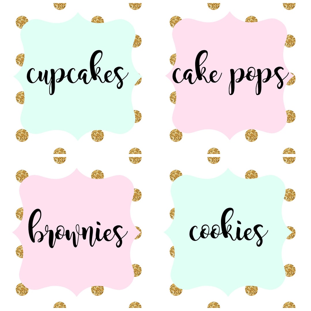 Girly Dessert Table Labels Etsy