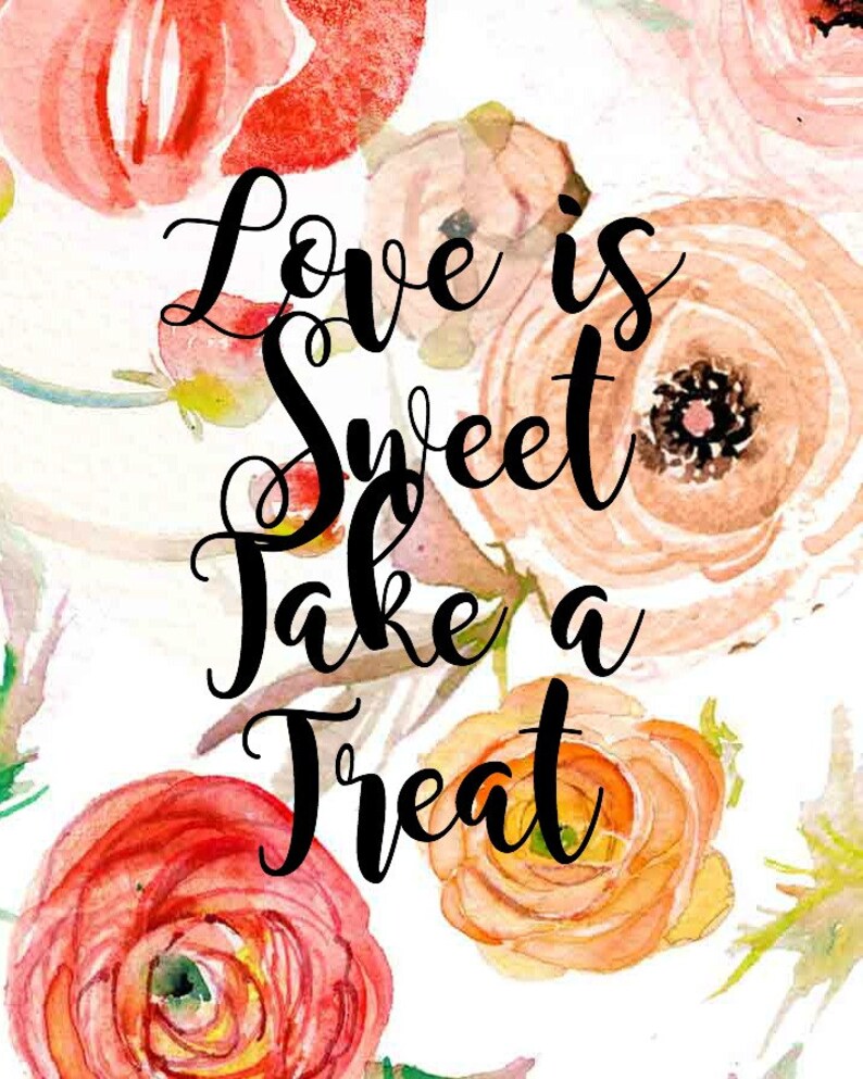 Love is Sweet Take a Treat Printable Sign | Etsy