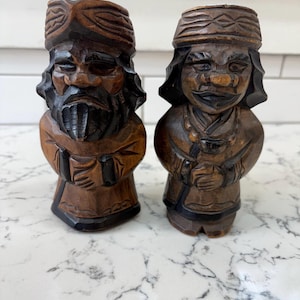 Hand Carved Ainu Folk Art Figures: Indigenous Japanese Wood Carvings