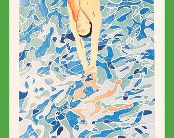 DAVID HOCKNEY (b. 1937), Pool made with paper and blue ink