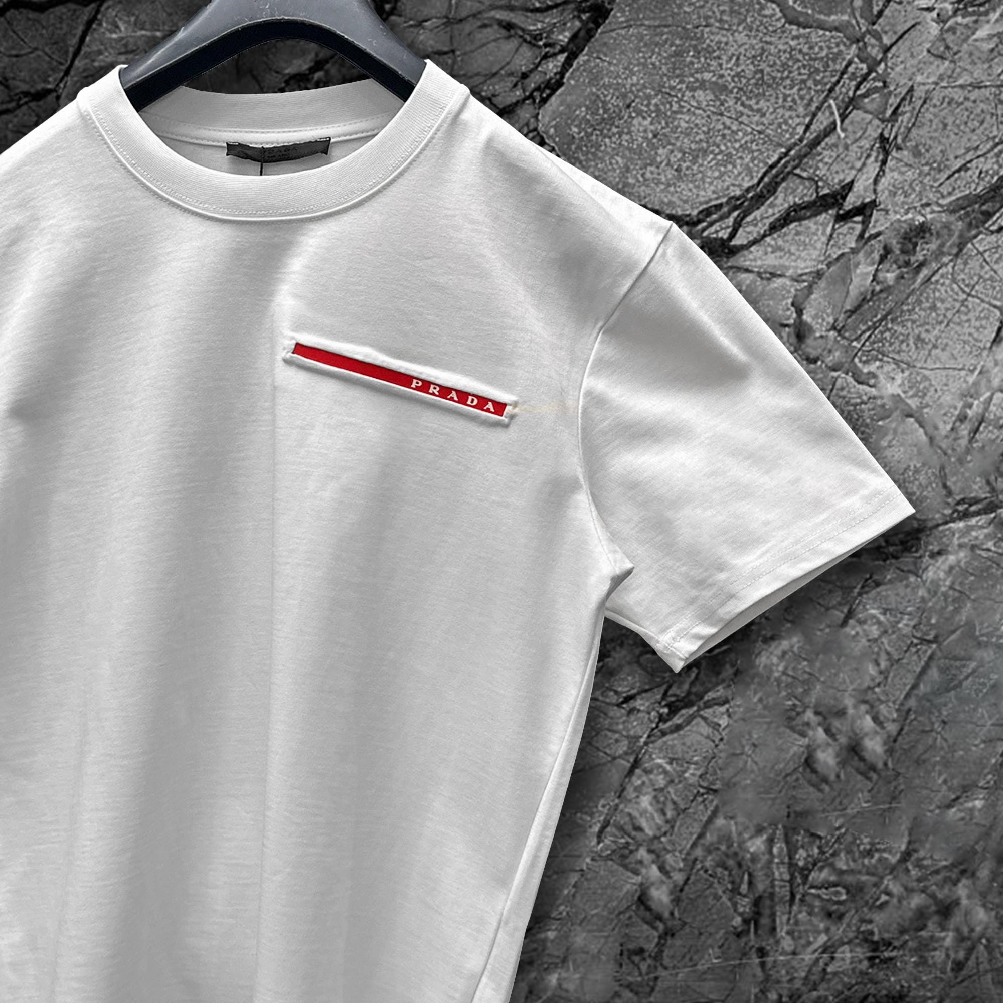 Prada T Shirt Red Logo - Etsy