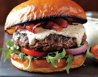 Spicy Truffle Hamburger Recipe, Recipe Print Out, Recipe Download PDF, Burger Recipe, Printable Recipe, Cookbook PDF