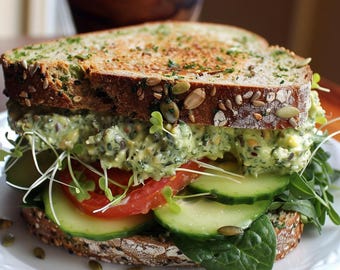 Green Goddess Sandwich Recipe, Recipe Print Out, Recipe Download PDF, Sandwich Recipe, Printable Recipe, Cookbook PDF