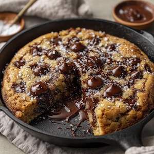 Brown Butter Chocolate Chip Cookie Skillet – Viralt recept, Chocolate Chip Cookie Skillet, Kladdig dessertidé, Recept för delning på fest, Dessert