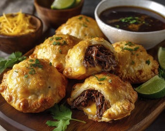 Birria Beef Bombs – Viral Recipe, Cheesy Beef Pastry Bites, Mexican Inspired Appetizer, Party Food, Digital Recipe, Birria Beef Appetizer