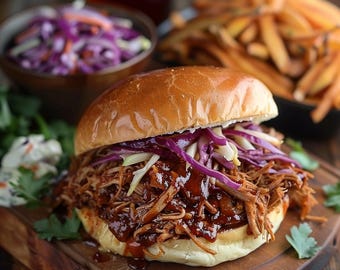 Beer-Braised BBQ Pulled Pork Sandwich Recipe, Recipe Print Out, Recipe Download PDF, Sandwich Recipe, Printable Recipe, Cookbook PDF