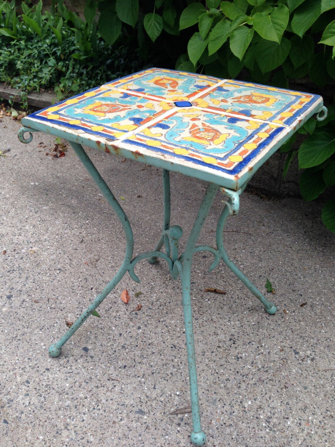 Vintage D & M California Tile Wrought Iron Table C 1920s 1930s Etsy