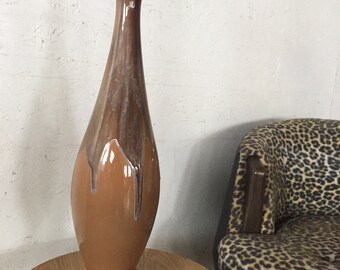 1960s Mid Century Modern Sculptural Drip Glaze Pottery Table Lamp Vintage Haeger Eames Era retro Lamp