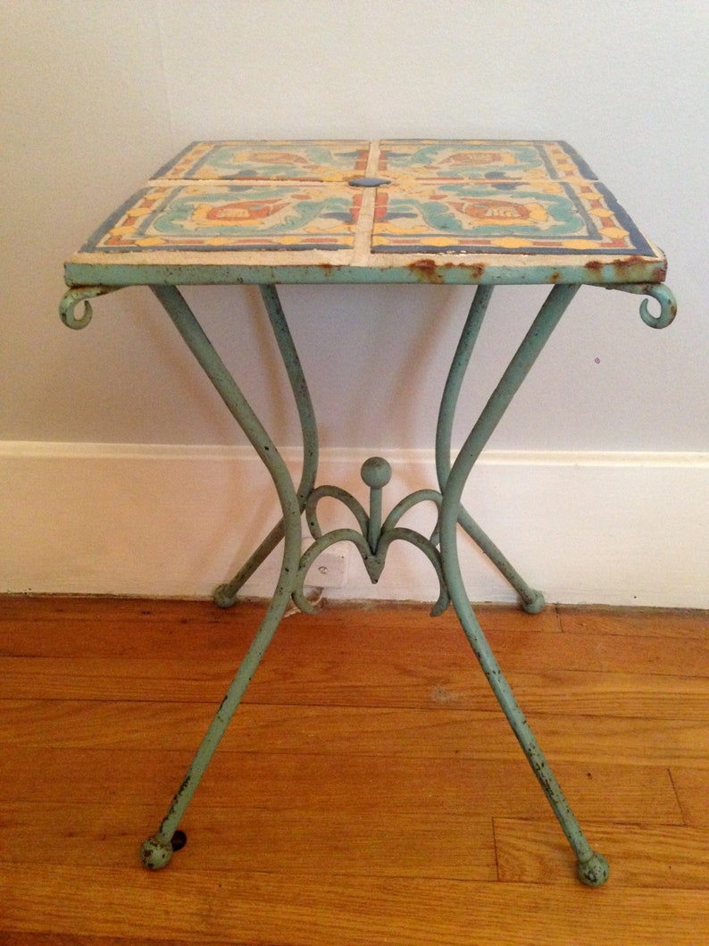 Vintage D & M California Tile Wrought Iron Table C 1920s 1930s Etsy