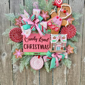 Candy Land Weihnachtskranz - Lebkuchen-Weihnachtskranz - Süßer Weihnachtskranz