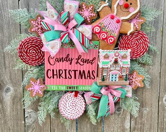 Couronne de Noël en pain d'épice Candy Land – Décoration des Fêtes