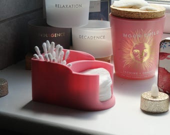 Acrylic Cotton Pad & Swab Holder: Modern Bathroom Organizer