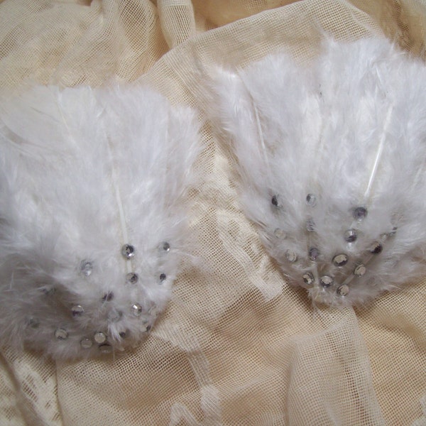 White Feather Sparkly Swan Lake  Burlesque Pasties
