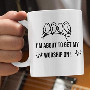 Worship ON koffiemok 11 oz Christelijk geloof Cadeau Muziekliefhebber Kousvuller Onder de 20 Vakantiekerstbeker