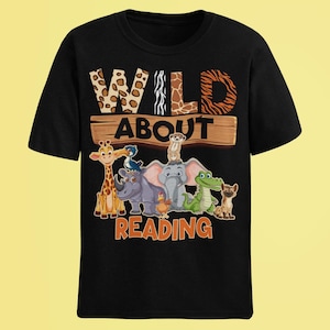 Wild about Reading Herunterladbare png, Bibliothekar png, Safari Lehrer png, Dschungel Druck, Schulnote png, Liebe Lesen Geschenk