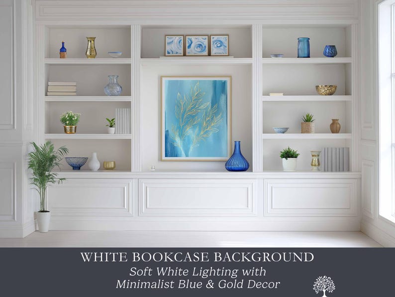 Bookcase Backdrop For Performance White Bookcase Background: Virtual Meeting Backdrop (digital Download ...